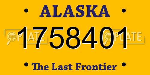 1758401 Alaska License Plate