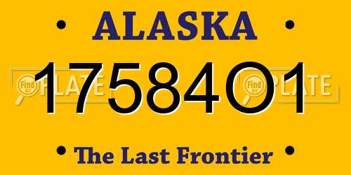 17584O1 Alaska License Plate
