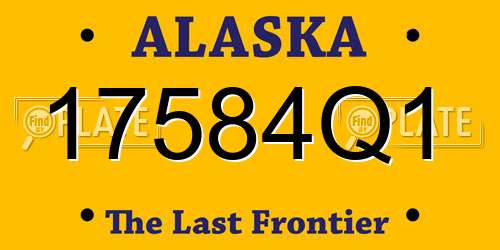 17584Q1 Alaska License Plate