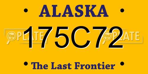175C72 Alaska License Plate