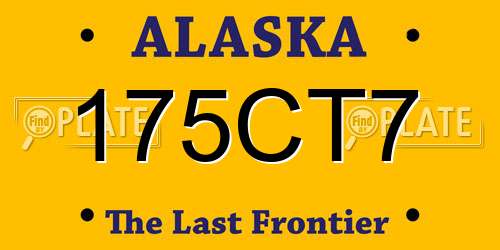 175CT7 Alaska License Plate