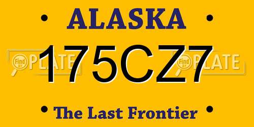 175CZ7 Alaska License Plate