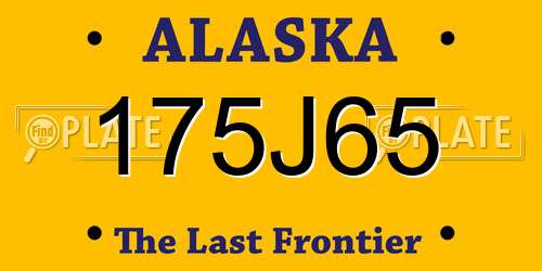175J65 Alaska License Plate