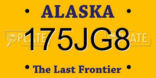 175JG8 Alaska License Plate