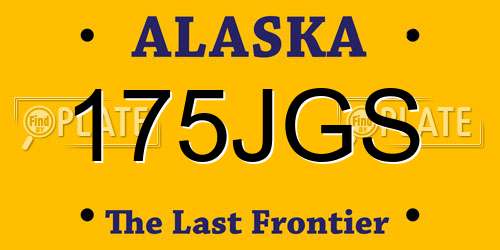 175JGS Alaska License Plate