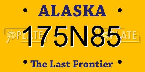 175N85 Alaska License Plate