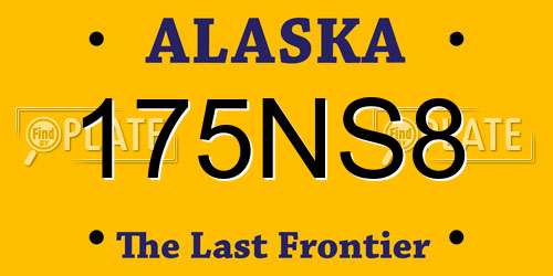 175NS8 Alaska License Plate