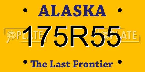 175R55 Alaska License Plate