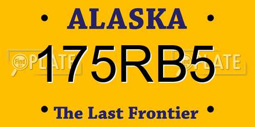 175RB5 Alaska License Plate