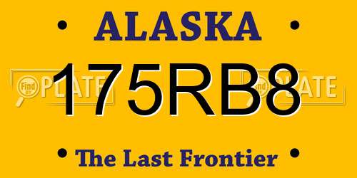 175RB8 Alaska License Plate