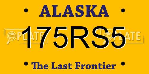 175RS5 Alaska License Plate