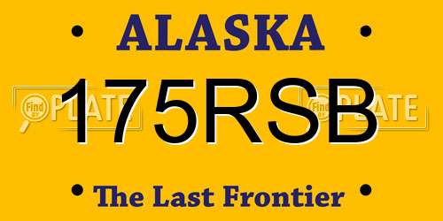175RSB Alaska License Plate