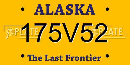 175V52 Alaska License Plate