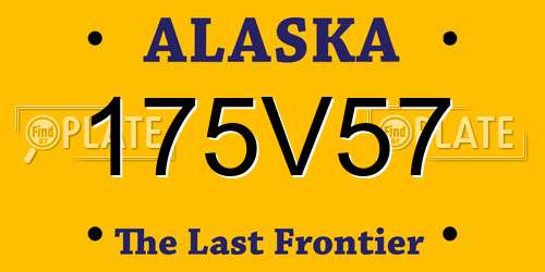 175V57 Alaska License Plate