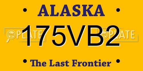 175VB2 Alaska License Plate