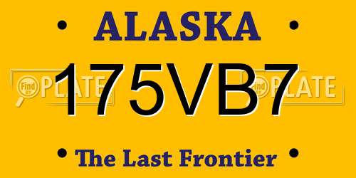 175VB7 Alaska License Plate