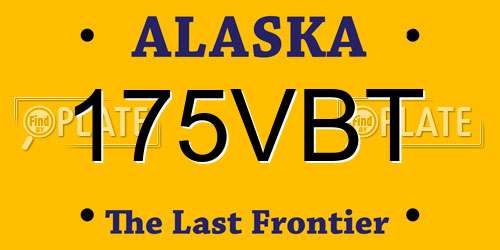 175VBT Alaska License Plate