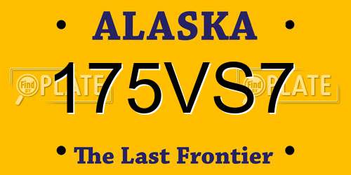 175VS7 Alaska License Plate