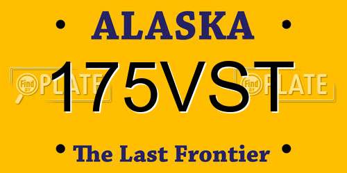 175VST Alaska License Plate