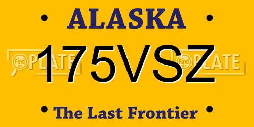 175VSZ Alaska License Plate