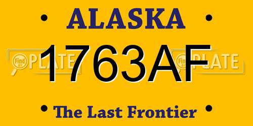 1763AF Alaska License Plate