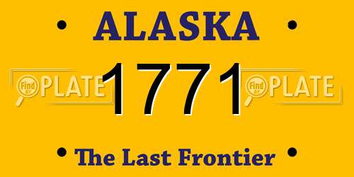 1771 Alaska License Plate
