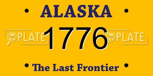 1776 Alaska License Plate