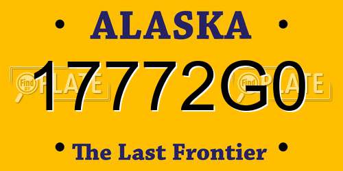 17772G0 Alaska License Plate