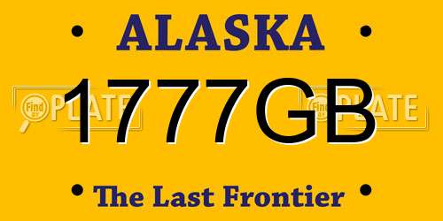 1777GB Alaska License Plate
