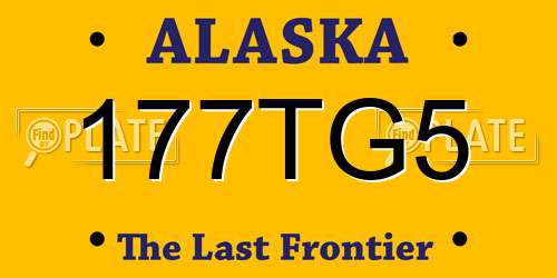 177TG5 Alaska License Plate