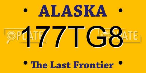 177TG8 Alaska License Plate