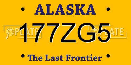 177ZG5 Alaska License Plate