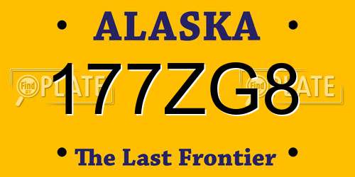 177ZG8 Alaska License Plate