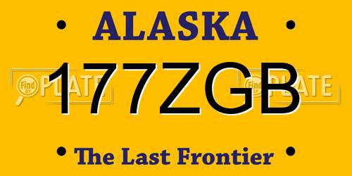 177ZGB Alaska License Plate
