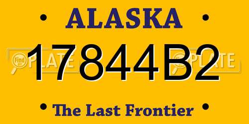17844B2 Alaska License Plate