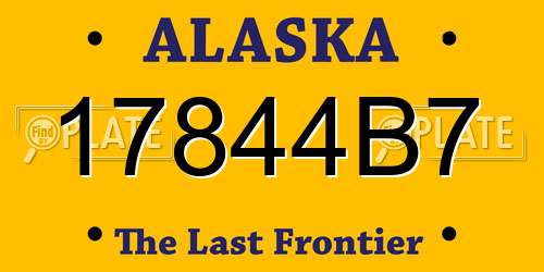 17844B7 Alaska License Plate