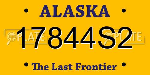 17844S2 Alaska License Plate