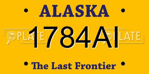 1784AI Alaska License Plate