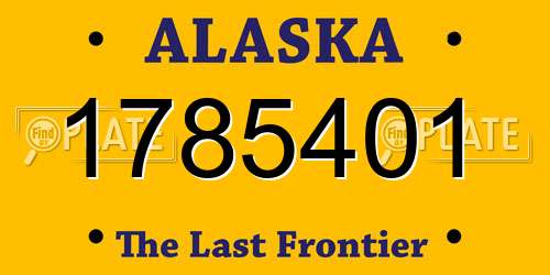 1785401 Alaska License Plate