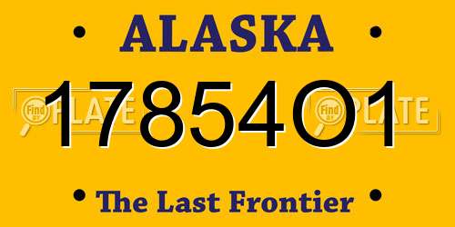 17854O1 Alaska License Plate
