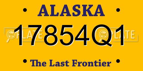 17854Q1 Alaska License Plate