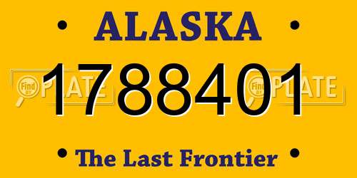 1788401 Alaska License Plate