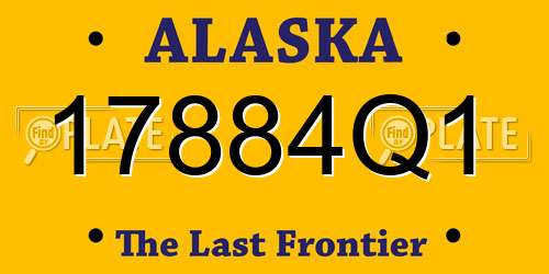 17884Q1 Alaska License Plate