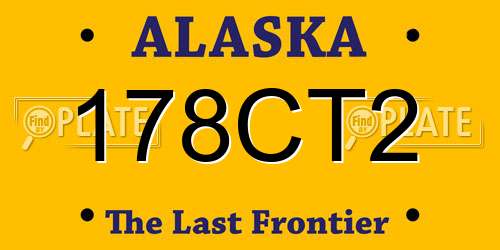 178CT2 Alaska License Plate