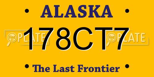 178CT7 Alaska License Plate