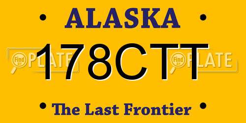 178CTT Alaska License Plate