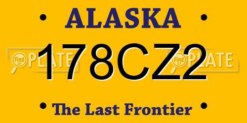 178CZ2 Alaska License Plate