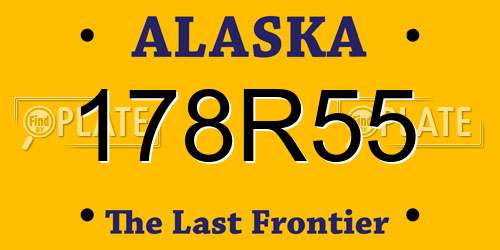 178R55 Alaska License Plate