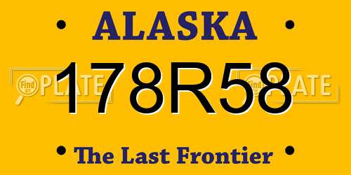 178R58 Alaska License Plate