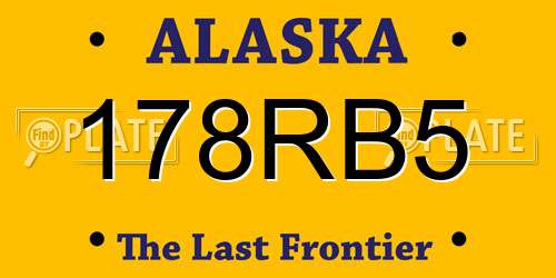 178RB5 Alaska License Plate
